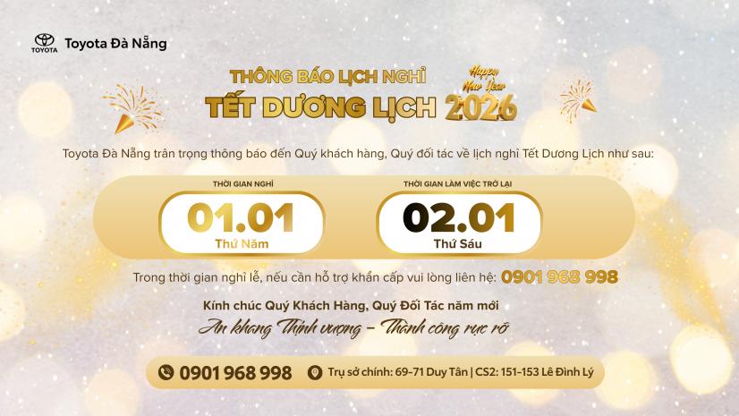 THÔNG BÁO LỊCH NGHỈ TẾT DƯƠNG LỊCH 2026