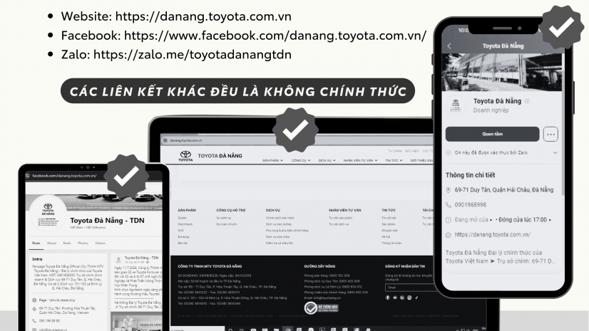 Toyota Đà Nẵng Thông Báo Về Các Kênh Thông Tin Chính Thức