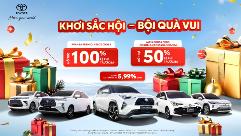 TOYOTA ĐÀ NẴNG TRIỂN KHAI CHƯƠNG TRÌNH KHUYẾN MẠI CHO MẪU XE VIOS, VELOZ CROSS, AVANZA PREMIO, YARIS CROSS VÀ COROLLA CROSS TRONG THÁNG 12/2024