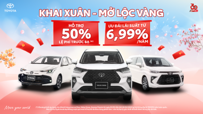 TOYOTA ĐÀ NẴNG TRIỂN KHAI CHƯƠNG TRÌNH KHUYẾN MẠI “KHAI XUÂN - MỞ LỘC VÀNG” CHO MẪU XE VIOS, VELOZ CROSS, AVANZA PREMIO TRONG THÁNG 2/2025