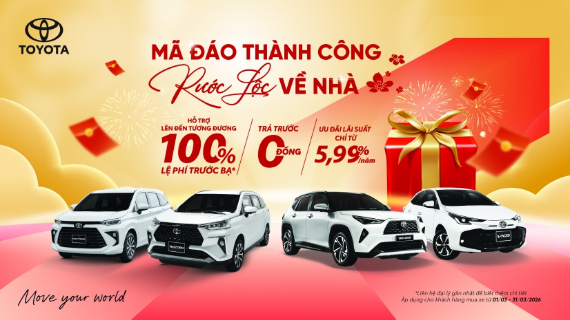 Toyota Đà Nẵng triển khai chương trình khuyến mại tháng 3/2026
