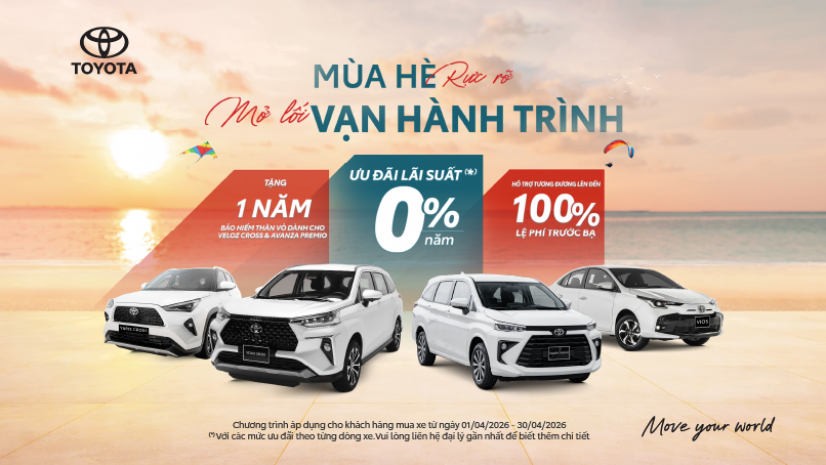 Toyota Đà Nẵng triển khai chương trình khuyến mại tháng 4/2026