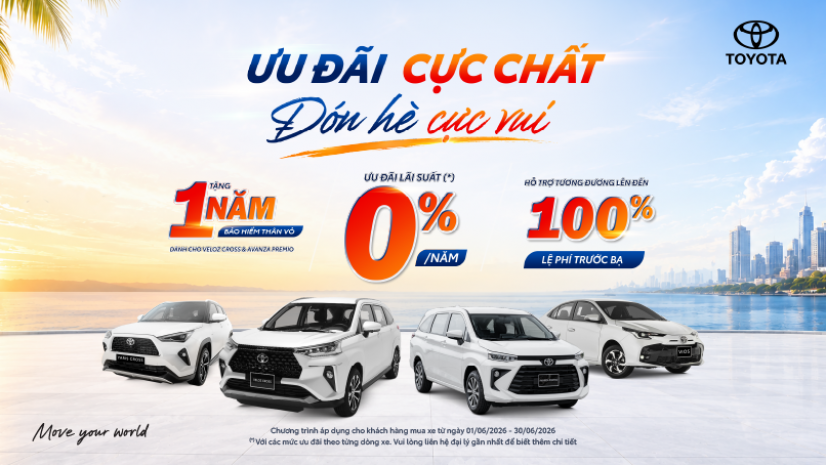 TOYOTA ĐÀ NẴNG TRIỂN KHAI CHƯƠNG TRÌNH KHUYẾN MẠI THÁNG 6/2026