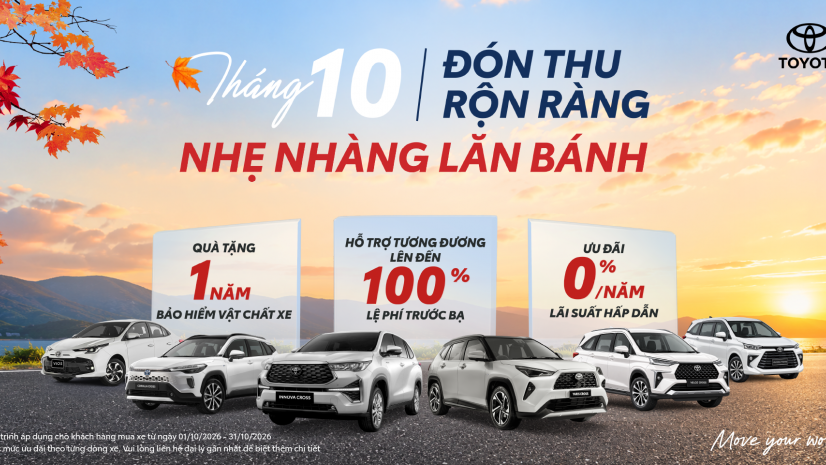 Toyota Đà Nẵng triển khai chương trình ưu đãi cho khách hàng mua xe tháng 10/2026