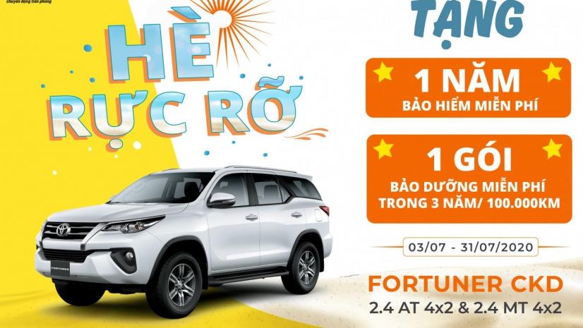 TOYOTA THỰC HIỆN CHƯƠNG TRÌNH ƯU ĐÃI DÀNH CHO KHÁCH HÀNG MUA XE TOYOTA FORTUNER TRONG THÁNG 7