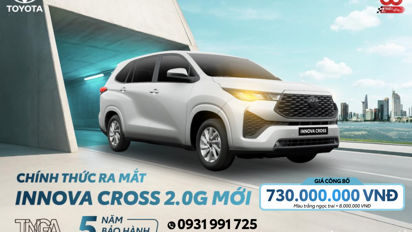 Toyota Việt Nam chính thức giới thiệu Innova Cross 2.0G phiên bản hoàn toàn mới 2025