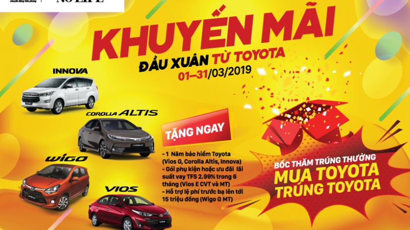 TOYOTA VIỆT NAM TRIỂN KHAI CHƯƠNG TRÌNH KHUYẾN MÃI ĐẦU XUÂN TỪ TOYOTA CHO KHÁCH HÀNG MUA XE VIOS, INNOVA VÀ COROLLA ALTIS, WIGO G MT TRONG THÁNG 3/2019