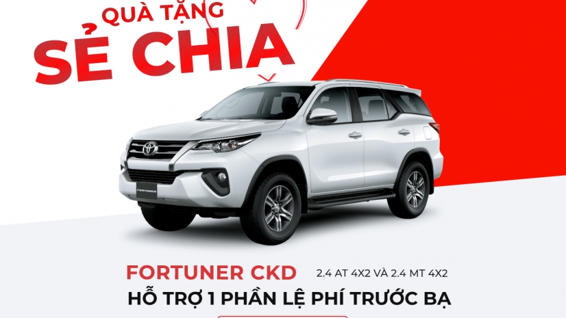 ƯU ĐÃI LỆ PHÍ TRƯỚC BẠ DÀNH CHO KHÁCH HÀNG MUA XE FORTUNER TRONG THÁNG 6